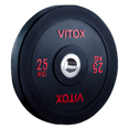 Black Bumper Plates with Colored Word Markings (5KG  to 25KG) - DirectHomeGym